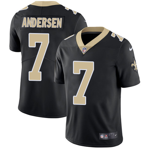 Nike Saints #7 Morten Andersen Black Team Color Men's Stitched NFL Vapor Untouchable Limited Jersey